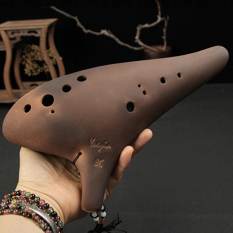 Dirty Bisque - 12 Hole Ocarina Bass C