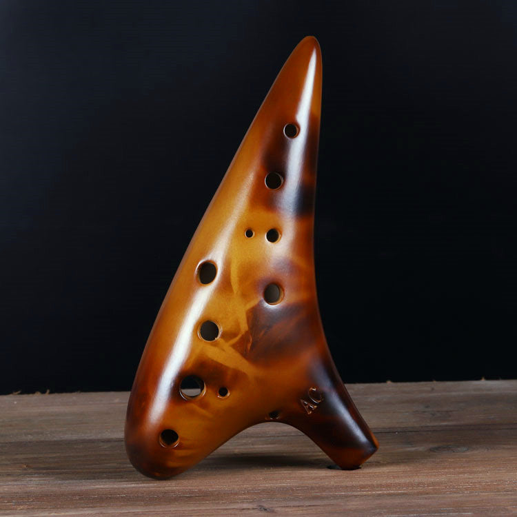 Alto C key AC straw smoked 12 hole ocarina