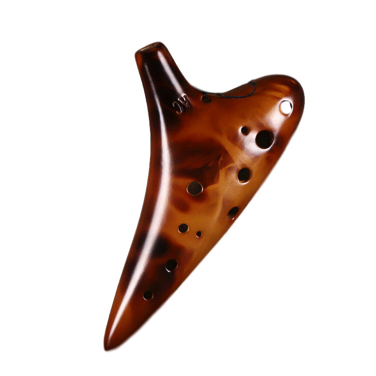 Alto C key AC straw smoked 12 hole ocarina