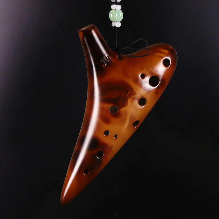 Alto C key AC straw smoked 12 hole ocarina