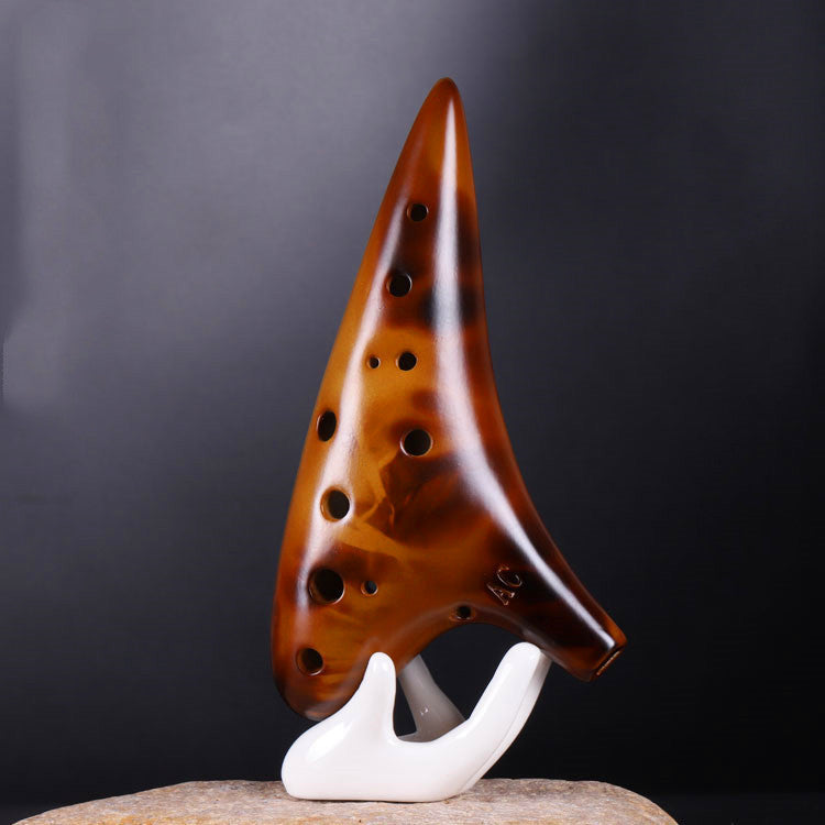 Alto C key AC straw smoked 12 hole ocarina