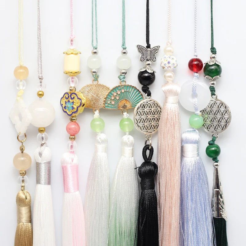 20-28cm Hanging Rope Silk Tassel Fringe Chinese style  Hooks Pendant Jewelry Making Finding Supplies Accessories