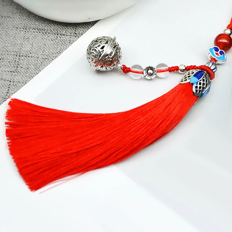 1PC Tassel Silk Tassels Fringe with Hanging Rope Bell Pendant DIY Jewelry Charms Decorative Clothes Bag Key Tassel Ornament