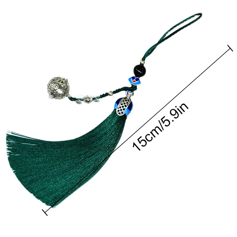 1PC Tassel Silk Tassels Fringe with Hanging Rope Bell Pendant DIY Jewelry Charms Decorative Clothes Bag Key Tassel Ornament