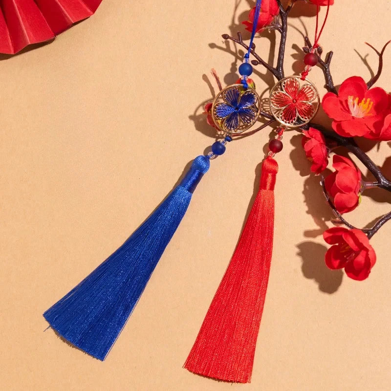 Beautiful Flower Tassels Ethnic Style Flower Metal Frame Ornament DIY Handicraft Ornaments Home Decorations