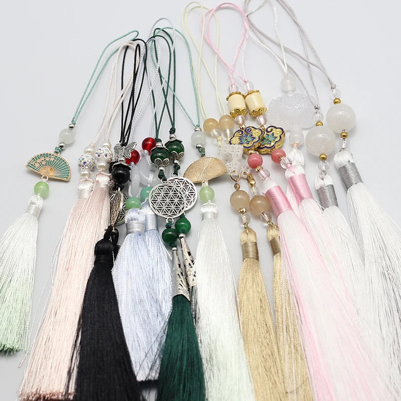 20-28cm Hanging Rope Silk Tassel Fringe Chinese style  Hooks Pendant Jewelry Making Finding Supplies Accessories